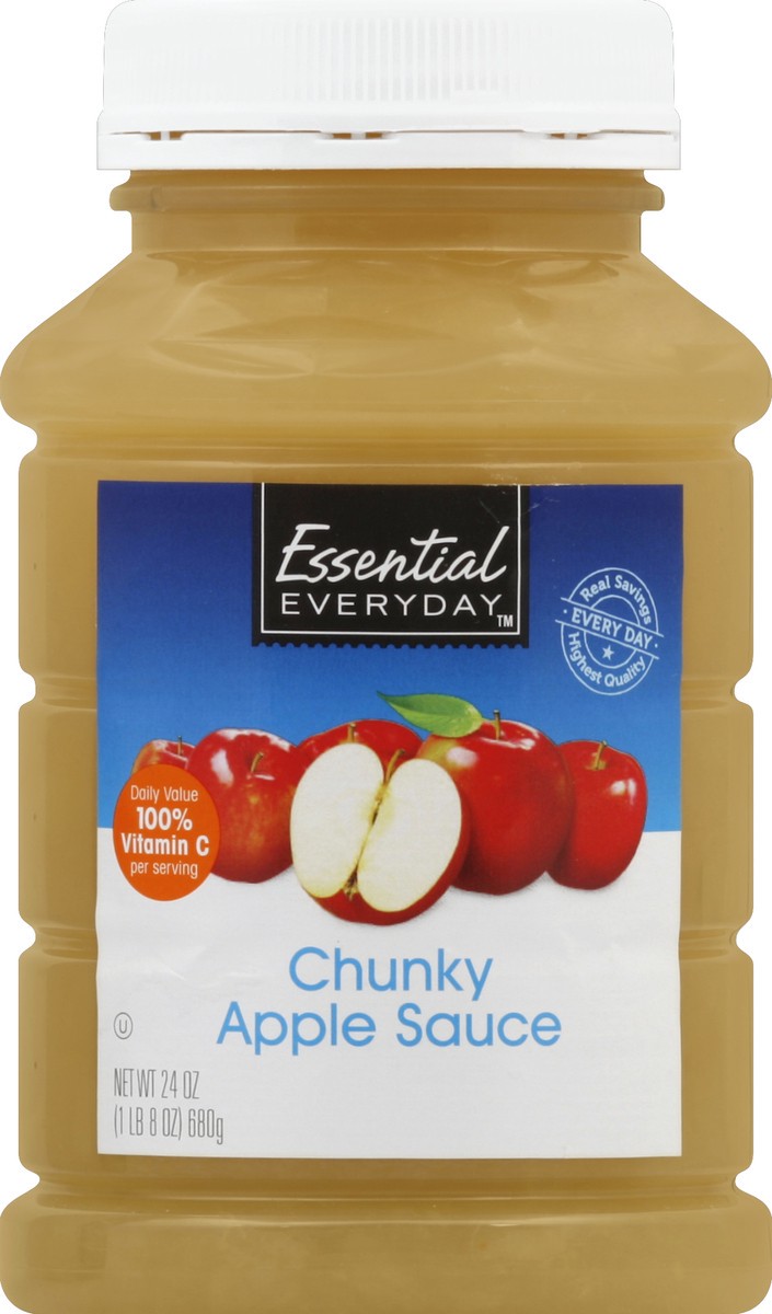slide 2 of 2, Essential Everyday Chunky Apple Sauce Pet, 24 oz