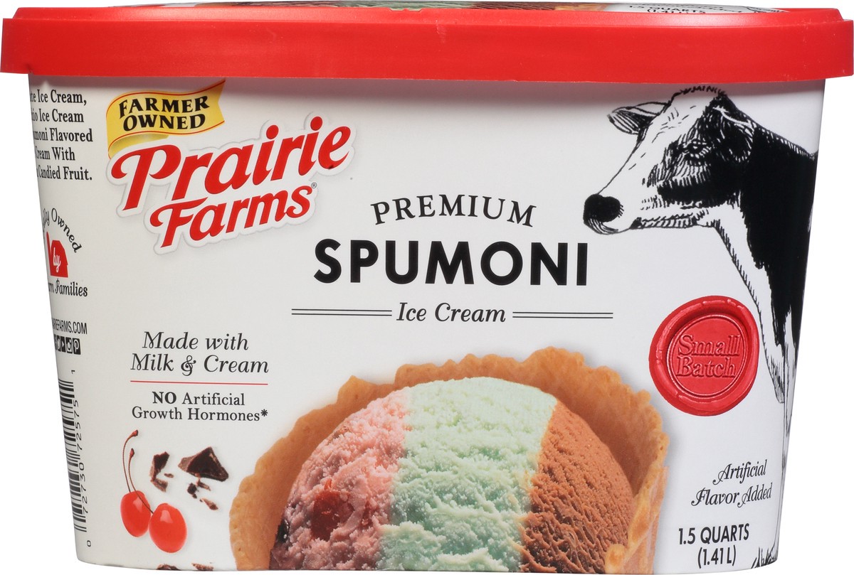 slide 1 of 9, Prairie Farms Premium Spumoni Ice Cream 1.5 qt Cup\Tub, 1.5 qt