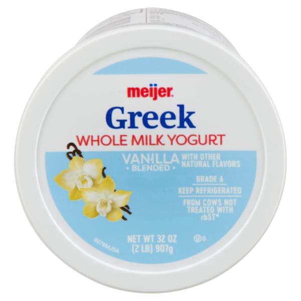 slide 24 of 29, Meijer Whole Milk Vanilla Greek Yogurt, 32 oz