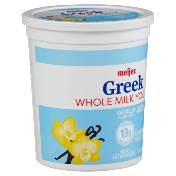 slide 26 of 29, Meijer Whole Milk Vanilla Greek Yogurt, 32 oz