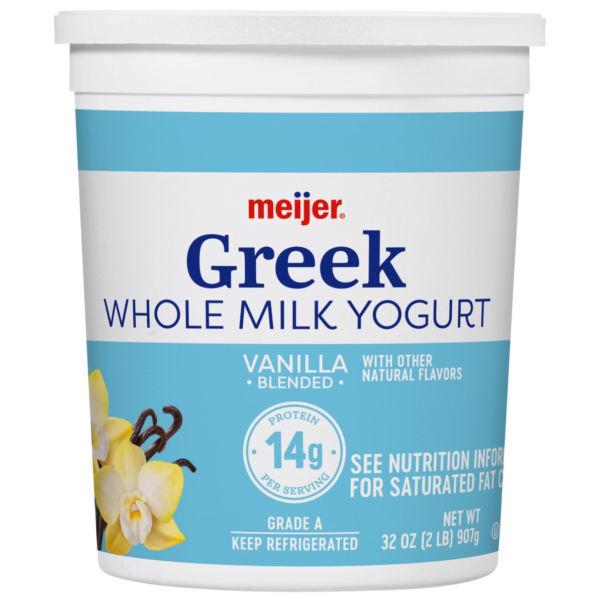 slide 1 of 29, Meijer Whole Milk Vanilla Greek Yogurt, 32 oz