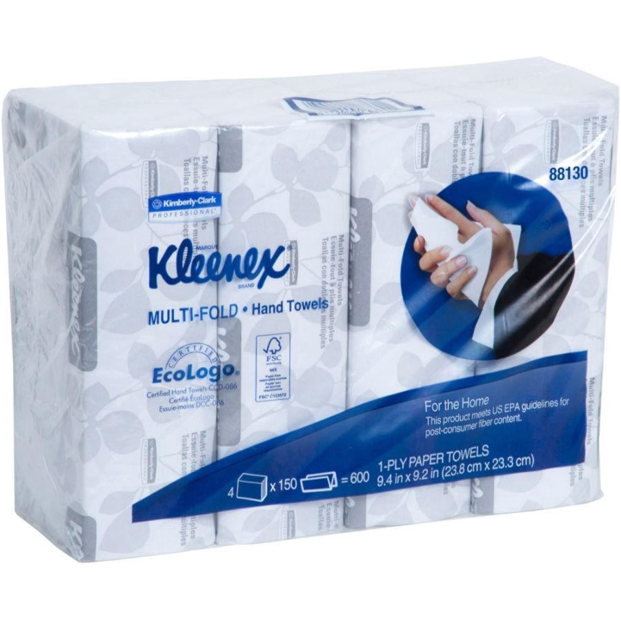 slide 5 of 10, Kleenex Multi-Fold 1-Ply Hand Towels, 4 pk; 150 ct