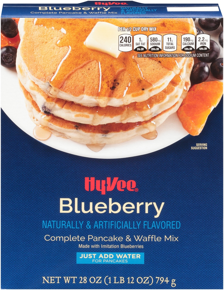 slide 1 of 1, Hy-vee Blueberry Complete Pancake & Waffle Mix, 28 oz