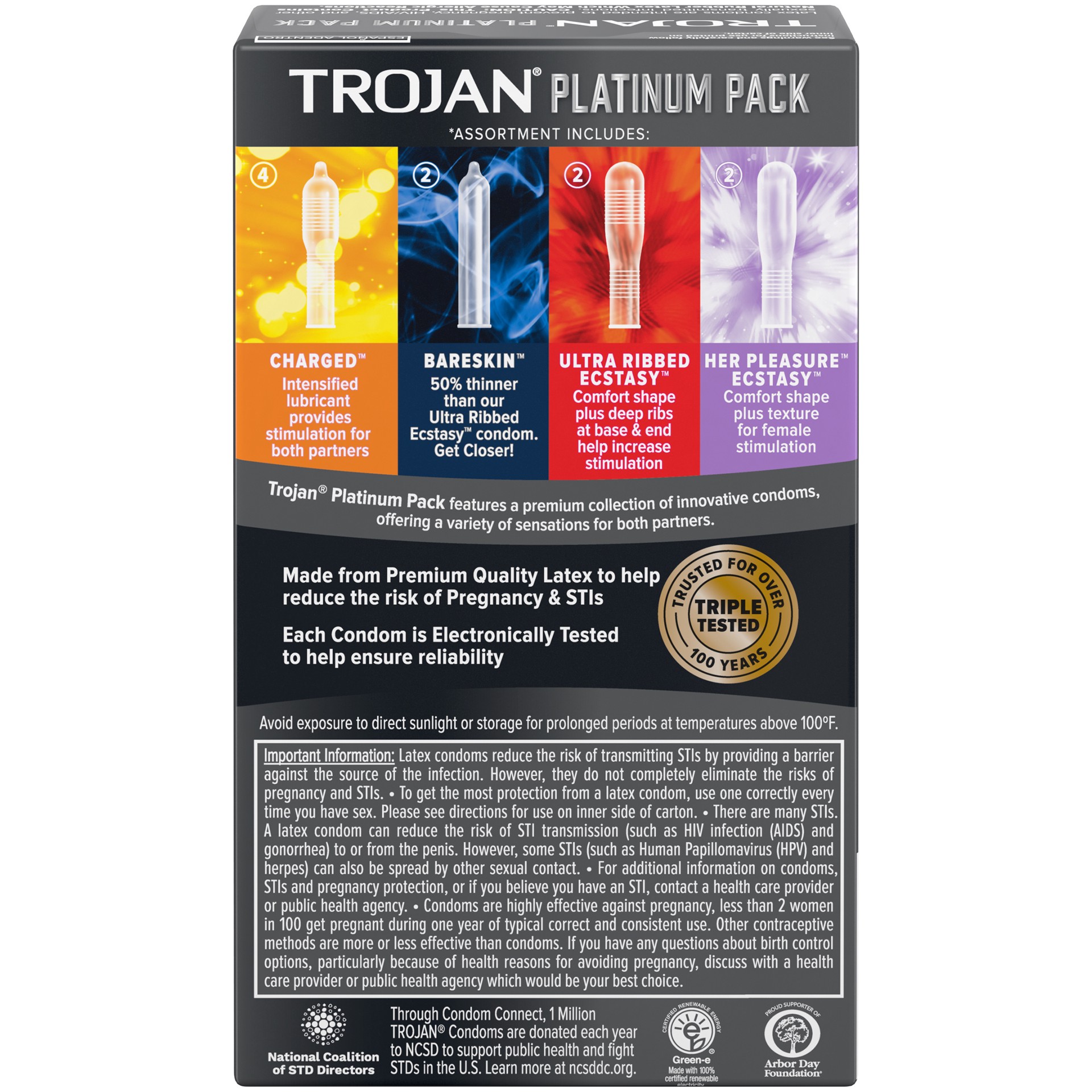 slide 3 of 5, Trojan Platinum Variety Pack Lubricated Condoms - 10 Count, 10 ct