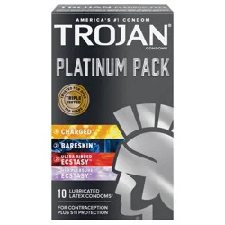 Trojan Platinum Variety Pack Lubricated Condoms - 10 Count