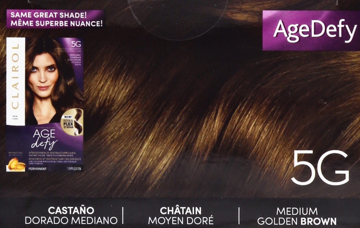 slide 9 of 9, Clairol Age Defy Medium Golden Brown 5G Permanent Hair Color 1 ea, 1 ct