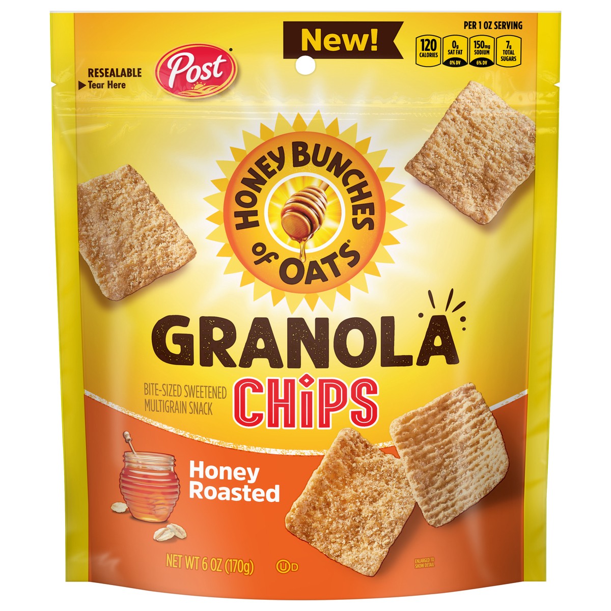 slide 1 of 10, Post Honey Roasted Granola Chips 6 oz, 6 oz