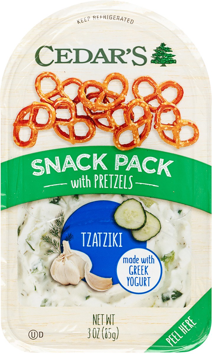 slide 2 of 2, Cedar's Foods Tzatziki with Pretzels Snack Pack, 3 oz