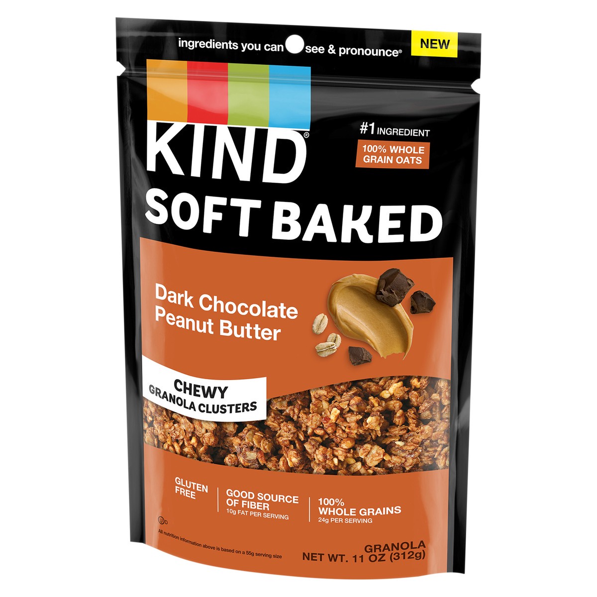 slide 2 of 13, KIND Soft Baked Granola, Dark Chocolate Peanut Butter, 11 oz bag, 11 oz