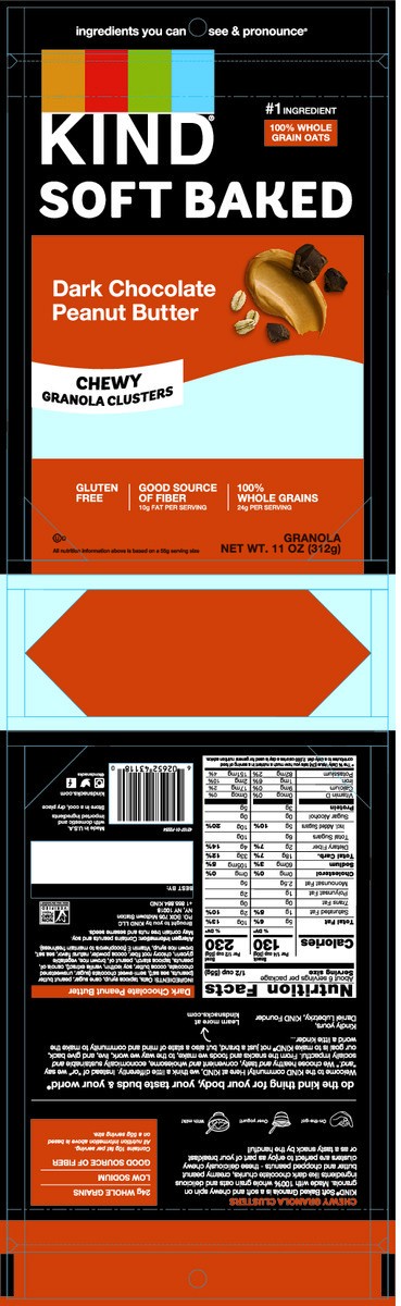 slide 6 of 13, KIND Soft Baked Granola, Dark Chocolate Peanut Butter, 11 oz bag, 11 oz