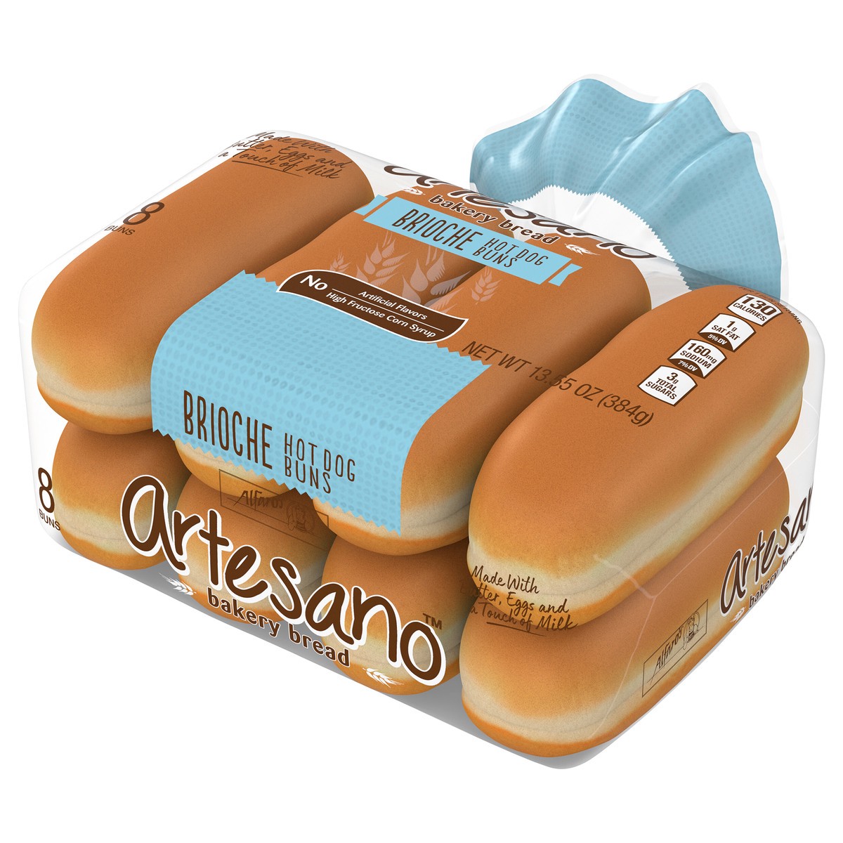 slide 7 of 10, Artesano Alfaro's Artesano Brioche Hot Dog Buns, 8 ct