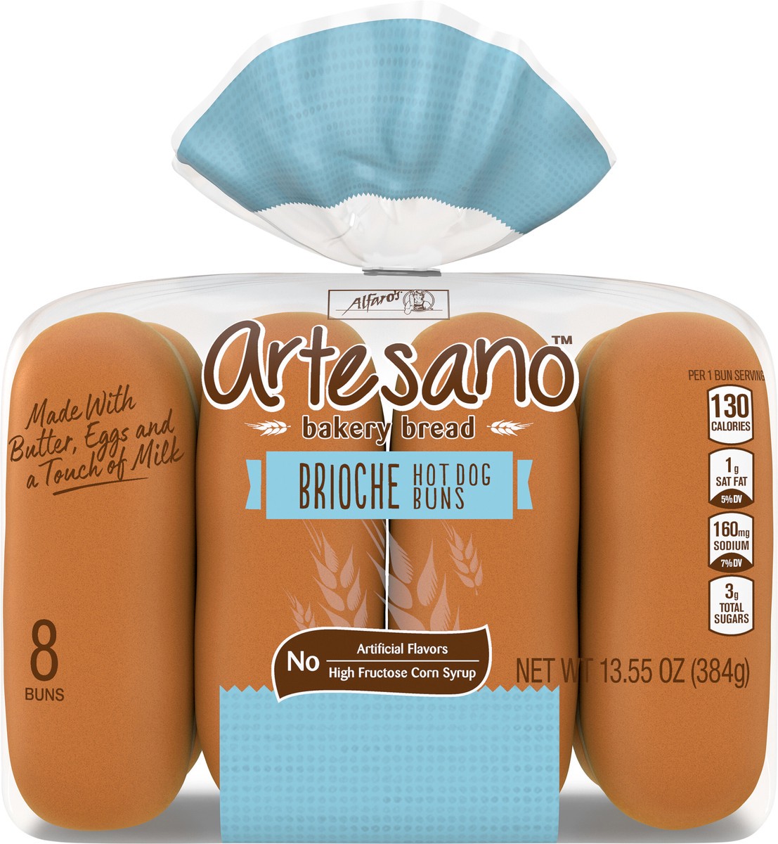 slide 8 of 10, Artesano Alfaro's Artesano Brioche Hot Dog Buns, 8 ct