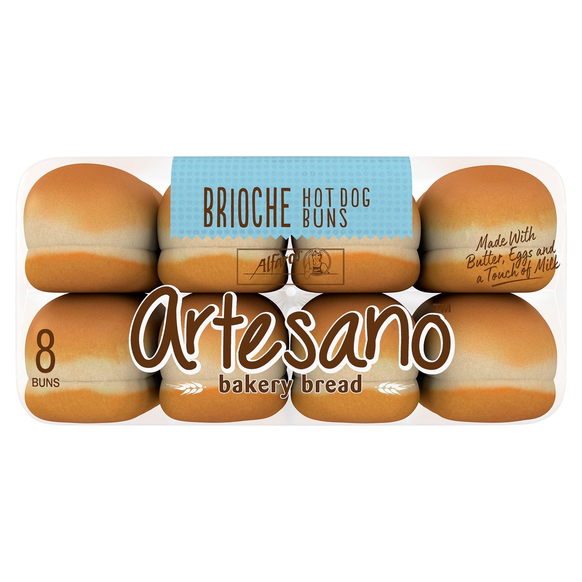 slide 5 of 10, Artesano Alfaro's Artesano Brioche Hot Dog Buns, 8 ct