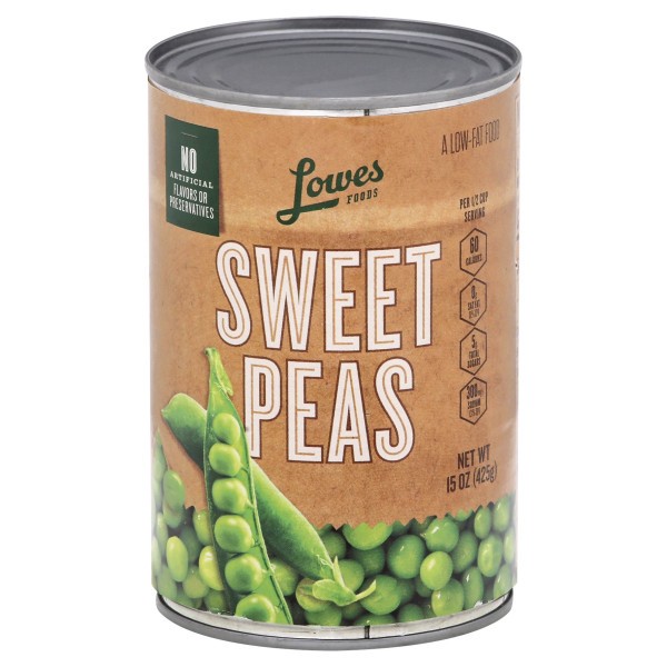 slide 1 of 2, Lowes Foods Sweet Peas, 15 oz
