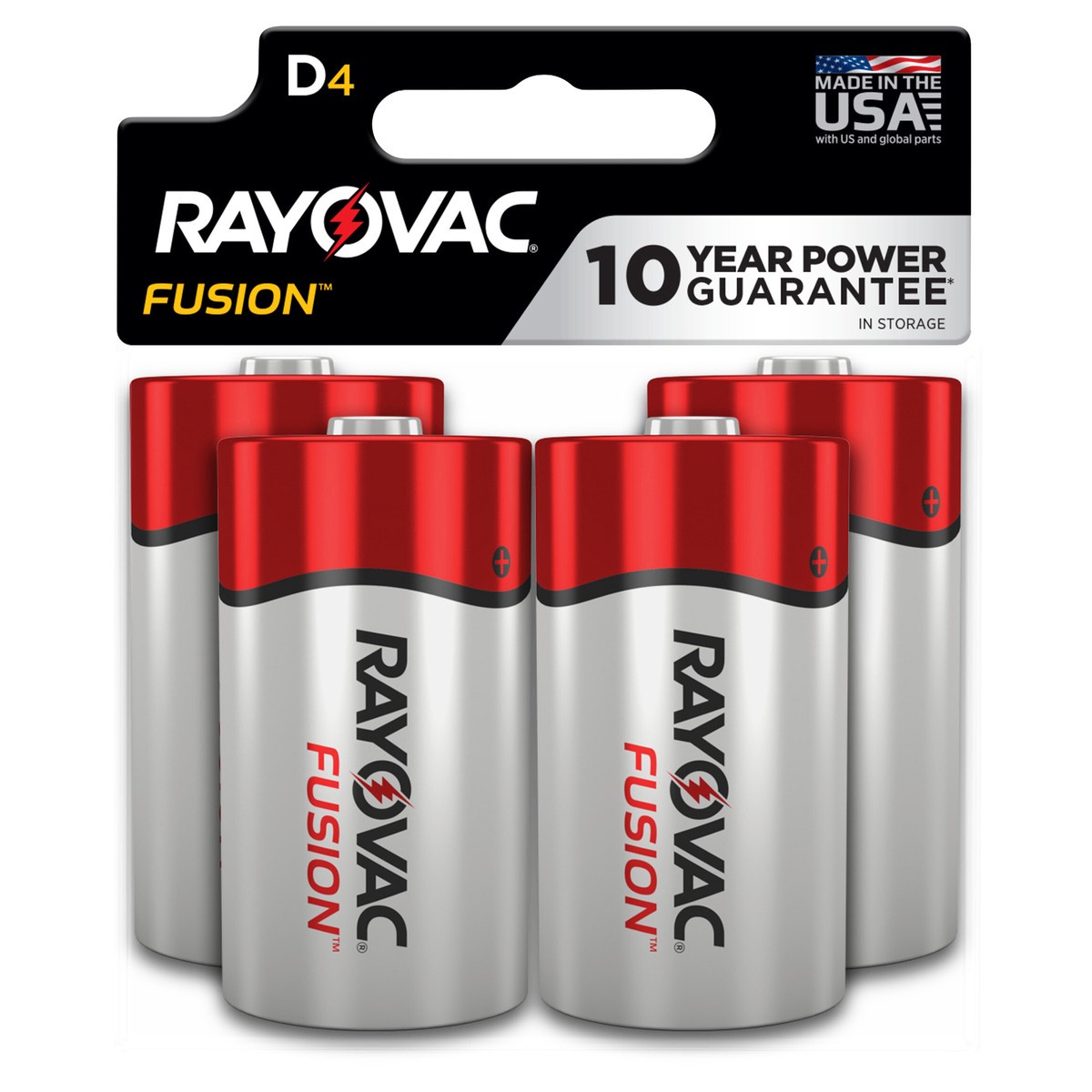 slide 5 of 6, Rayovac Fusion D4 Batteries 4 ea, 4 ct