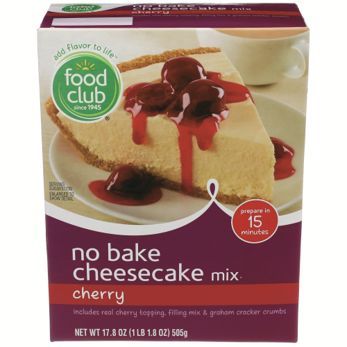 slide 1 of 1, Food Club Cherry No Bake Cheesecake Mix, 17.8 oz