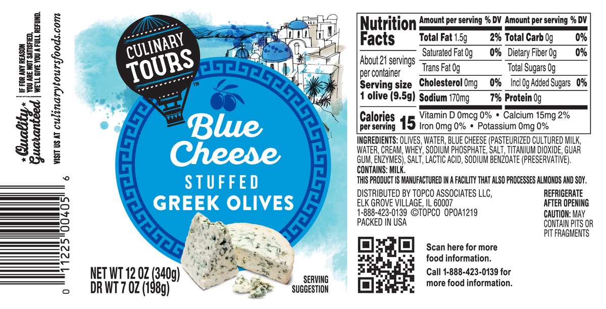 slide 7 of 15, Culinary Tours Blue Cheese Stuffed Greek Olives, 12 oz