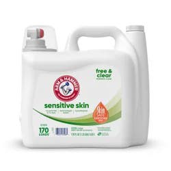 ARM & HAMMER Sensitive Skin Free Clear, 170 Loads Liquid Laundry Detergent, 170 Fl oz