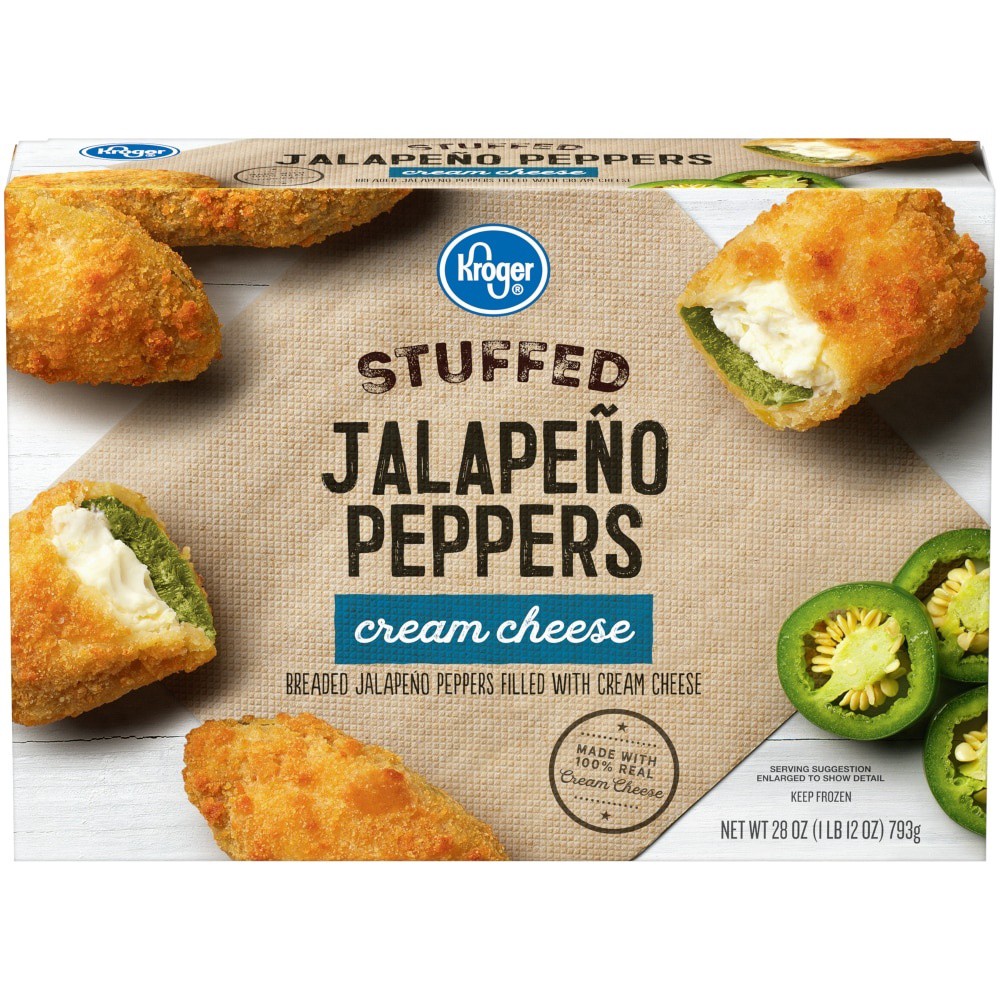 slide 1 of 4, Kroger Stuffed Cream Cheese Breaded Jalapeno Peppers, 28 oz