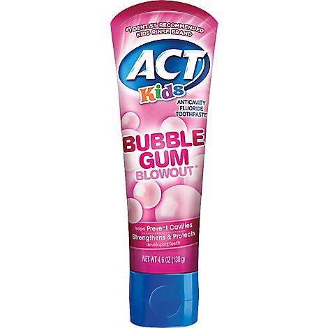 slide 1 of 1, Act Kids Anticavity Fluoride Toothpaste Bubble Gum Blowout - 4.6 Oz., 4.6 oz