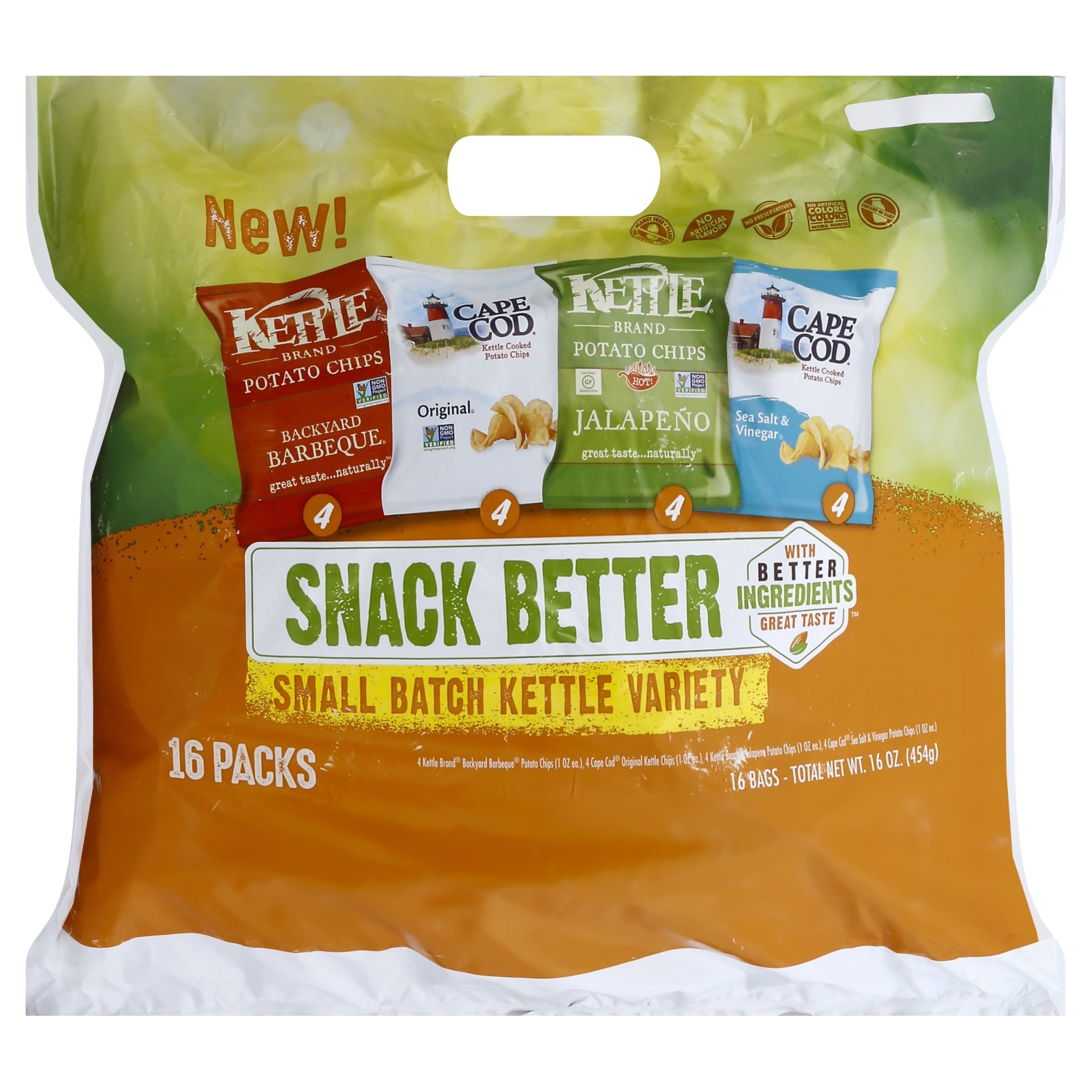 slide 1 of 6, Cape Cod Snack Better Small Batch Kettle Variety Pack, 16 oz