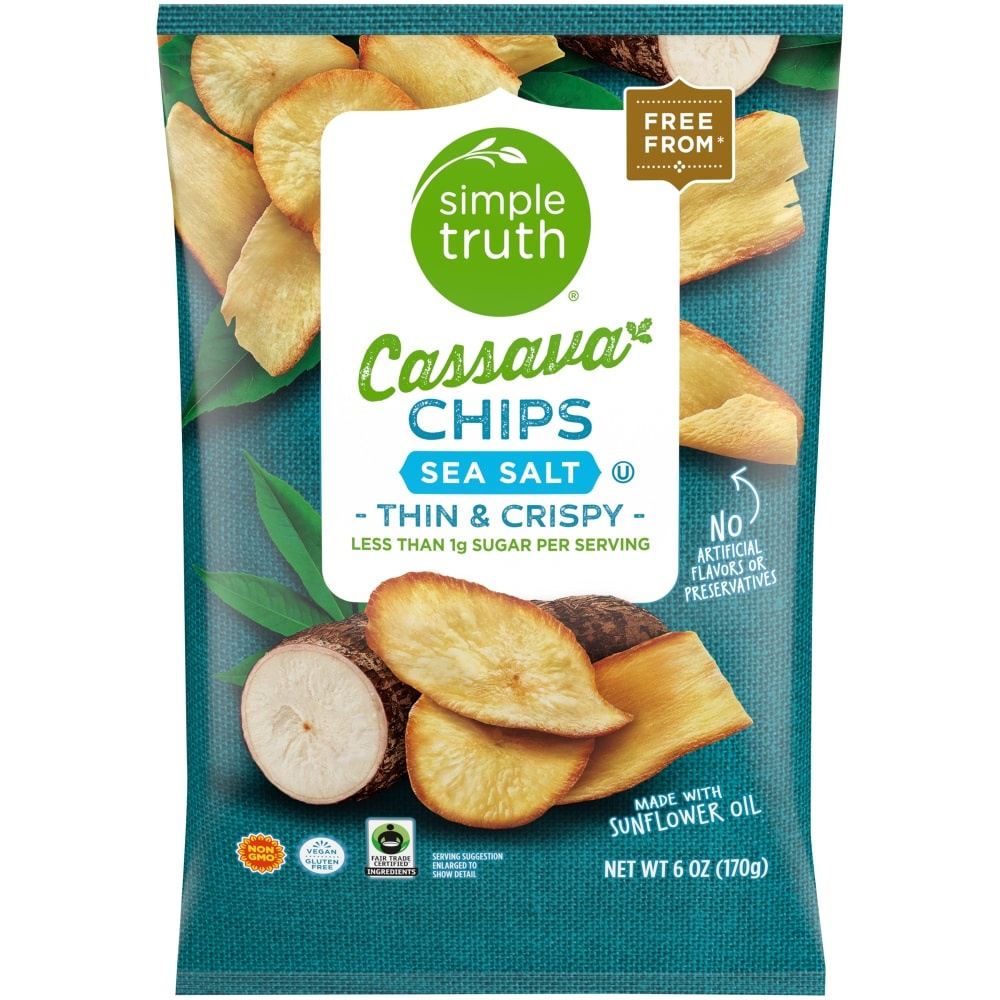 slide 1 of 1, Simple Truth Sea Salt Cassava Chips, 6 oz