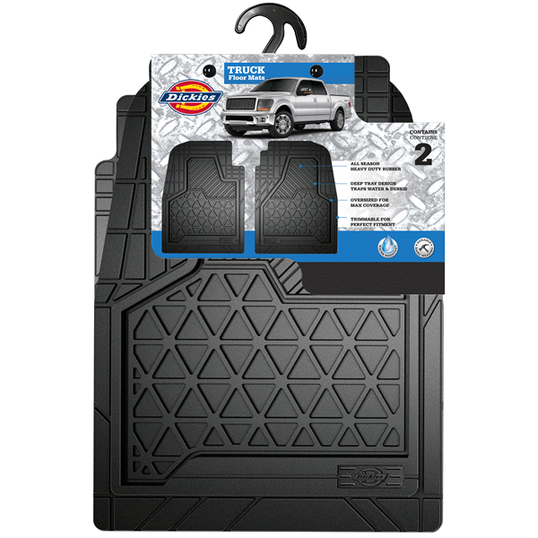 slide 1 of 1, Dickies Black Truck Floor Mat, 2 ct