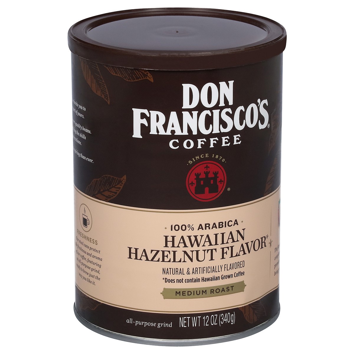 slide 3 of 9, Don Francisco's Medium Roast 100% Arabica Hawaiian Hazelnut Flavor Coffee 12 oz, 12 oz