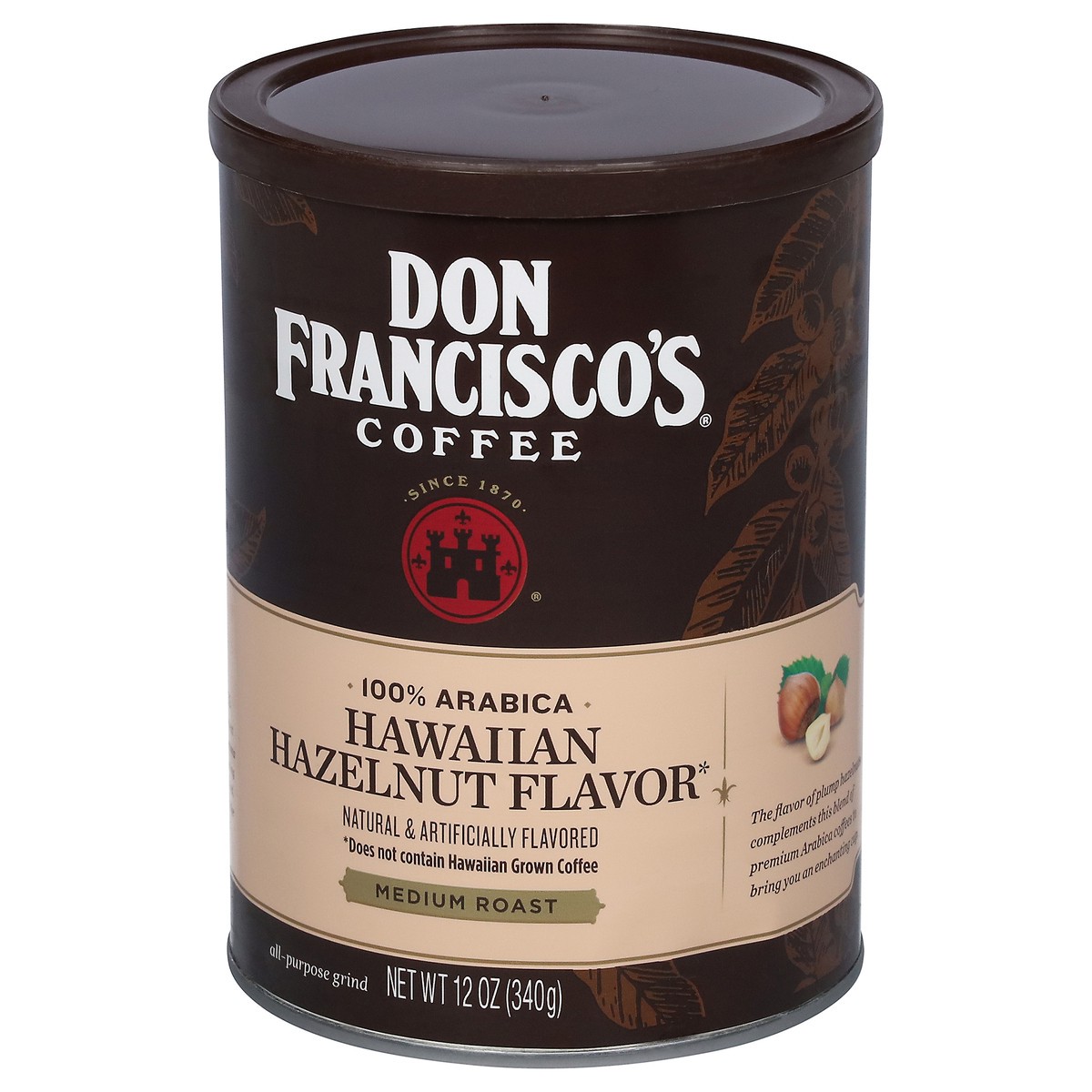 slide 7 of 9, Don Francisco's Medium Roast 100% Arabica Hawaiian Hazelnut Flavor Coffee 12 oz, 12 oz