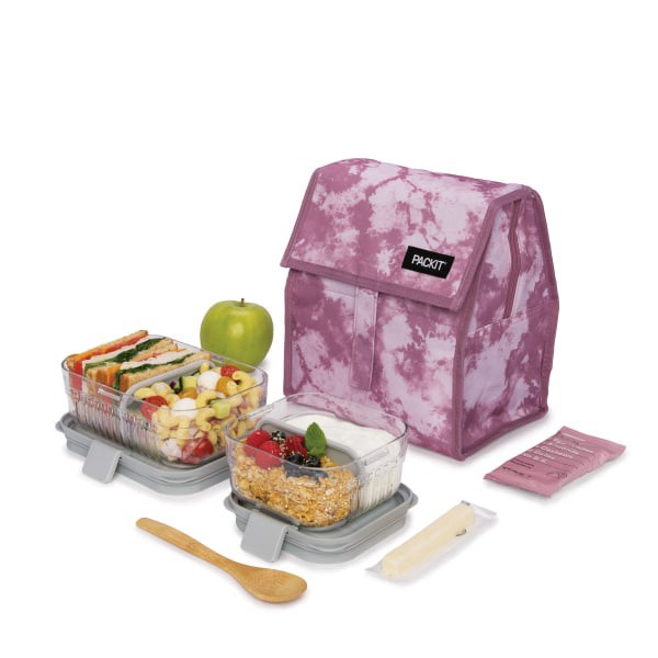 slide 4 of 5, PackIt Freezable Lunch Bag, Aqua Tie-Dye, 1 ct