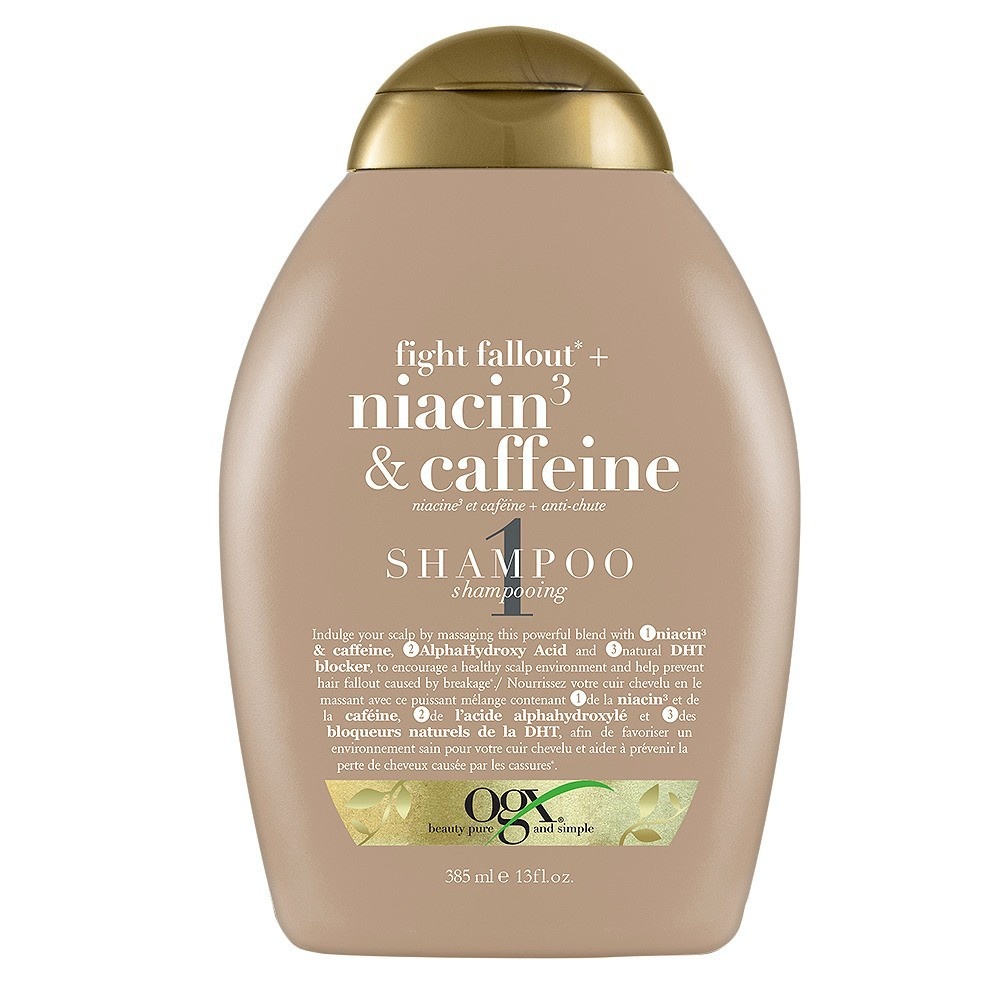 slide 1 of 3, OGX Anti-Hair Fallout Niacin3 + Caffeine Shampoo, 13 fl oz