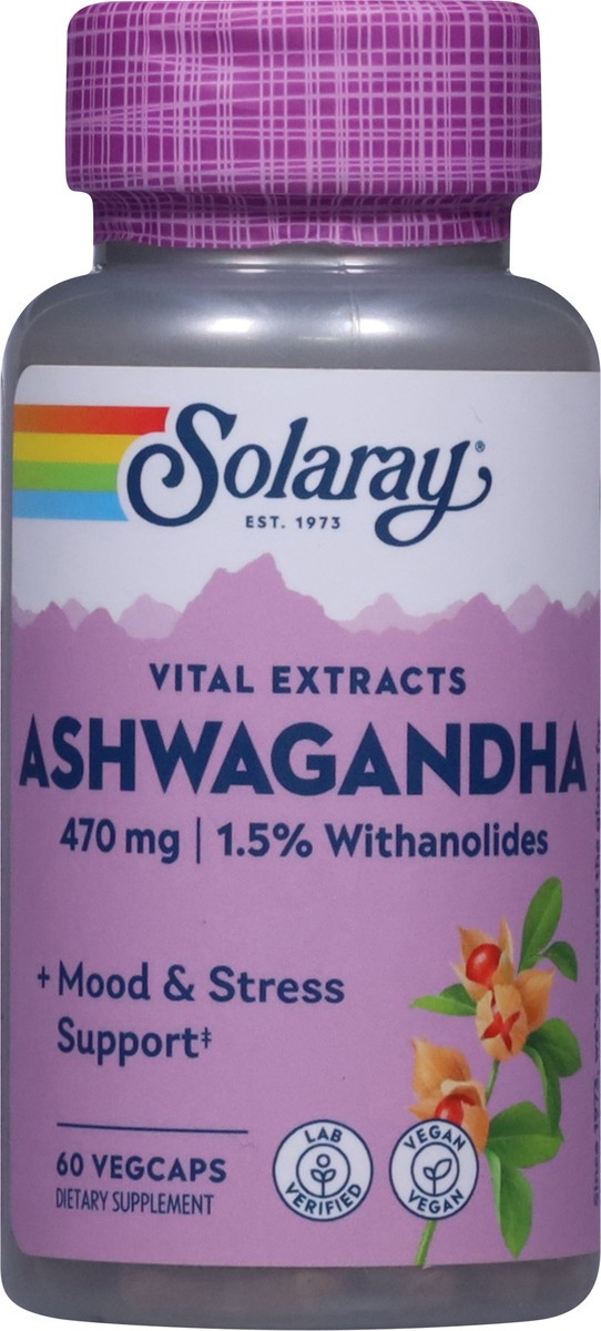 slide 8 of 14, Solaray 470 mg Ashwagandha 60 Vegcaps, 1 ct