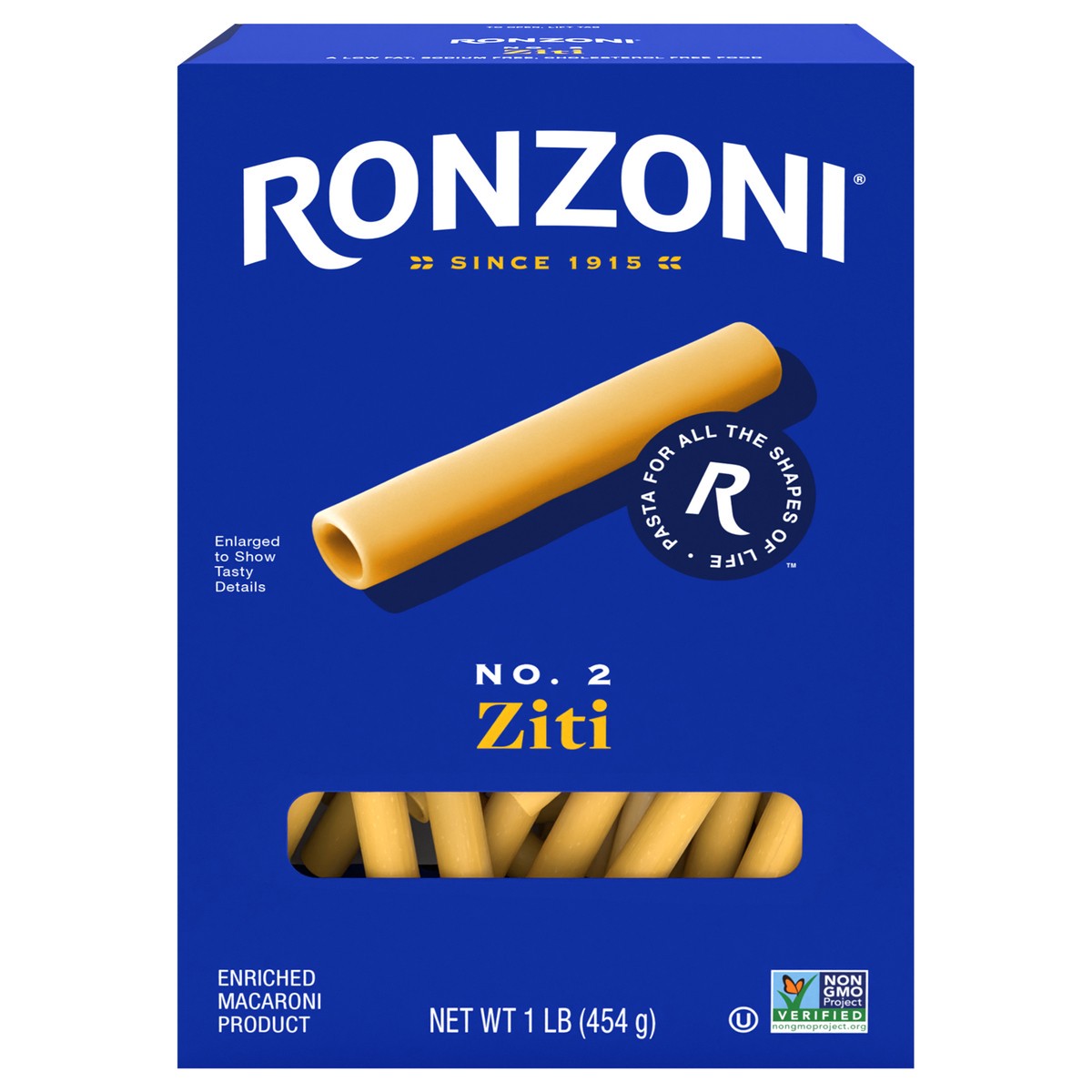 slide 1 of 9, Ronzoni Ziti, 16 oz, Non-GMO Pasta for Thick Sauces and Casseroles, 1 lb