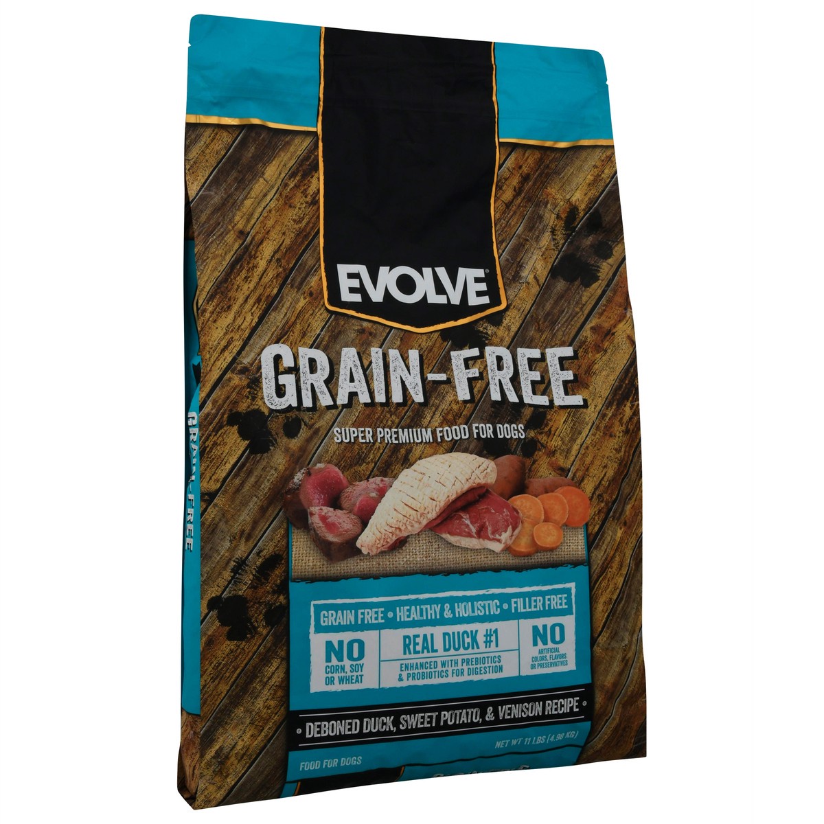 slide 2 of 9, Evolve Grain-Free Deboned Duck, Sweet Potato, & Venison Recipe Super Premium Food for Dogs 11 lb, 11 lb