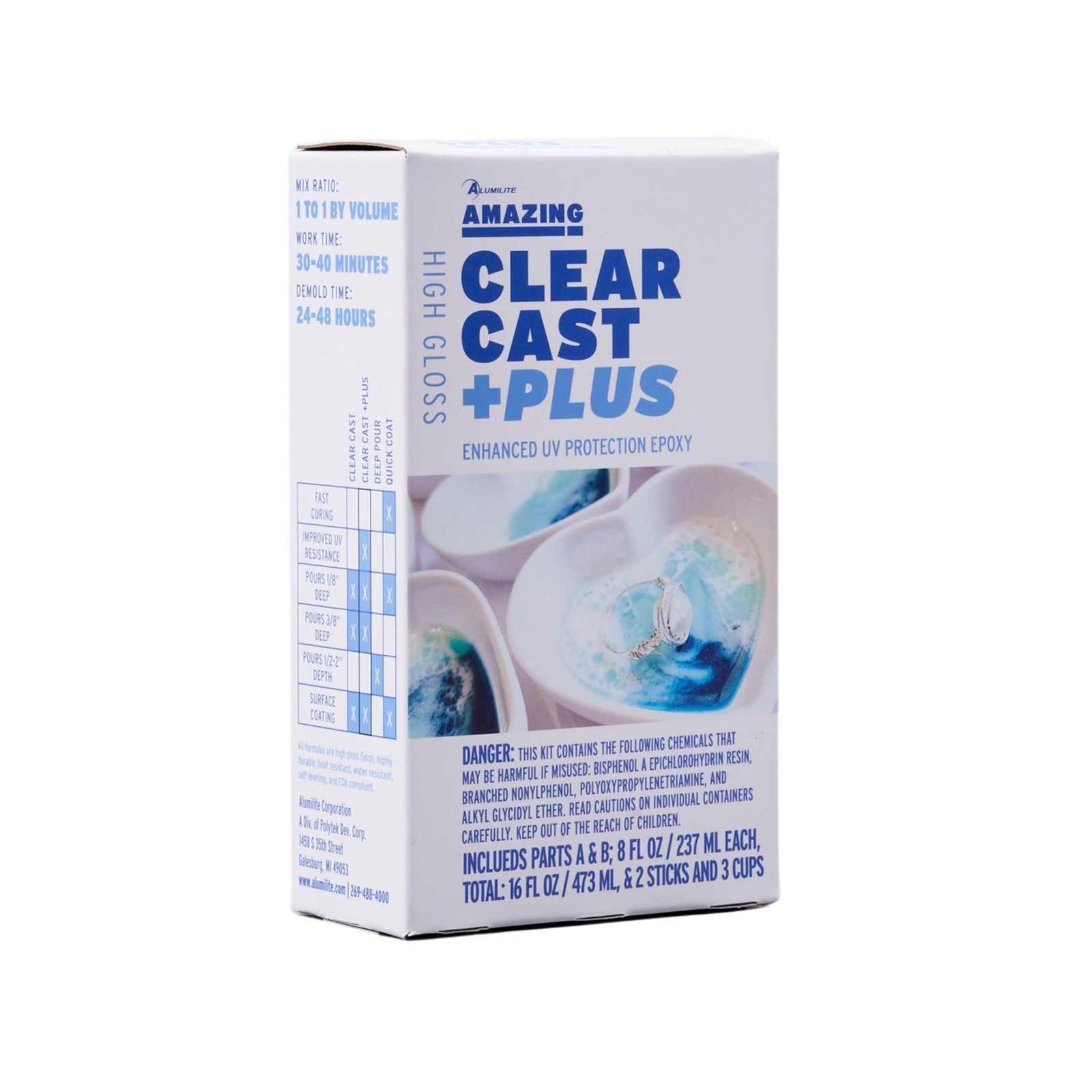 slide 3 of 3, Alumilite 16oz. High Gloss Amazing Clear Cast +plus, 16 oz