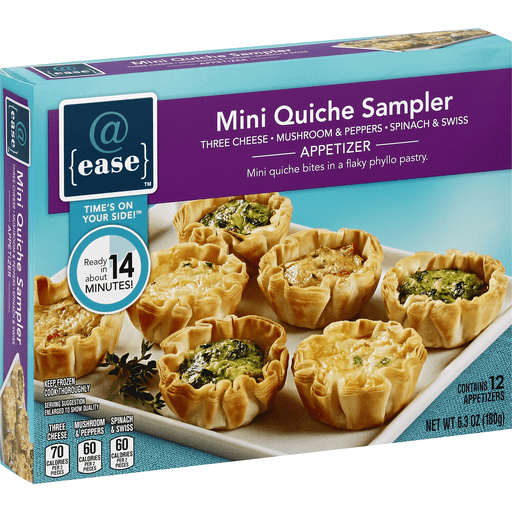 slide 1 of 6, @Ease Mini Quiche Sampler, 6.3 oz