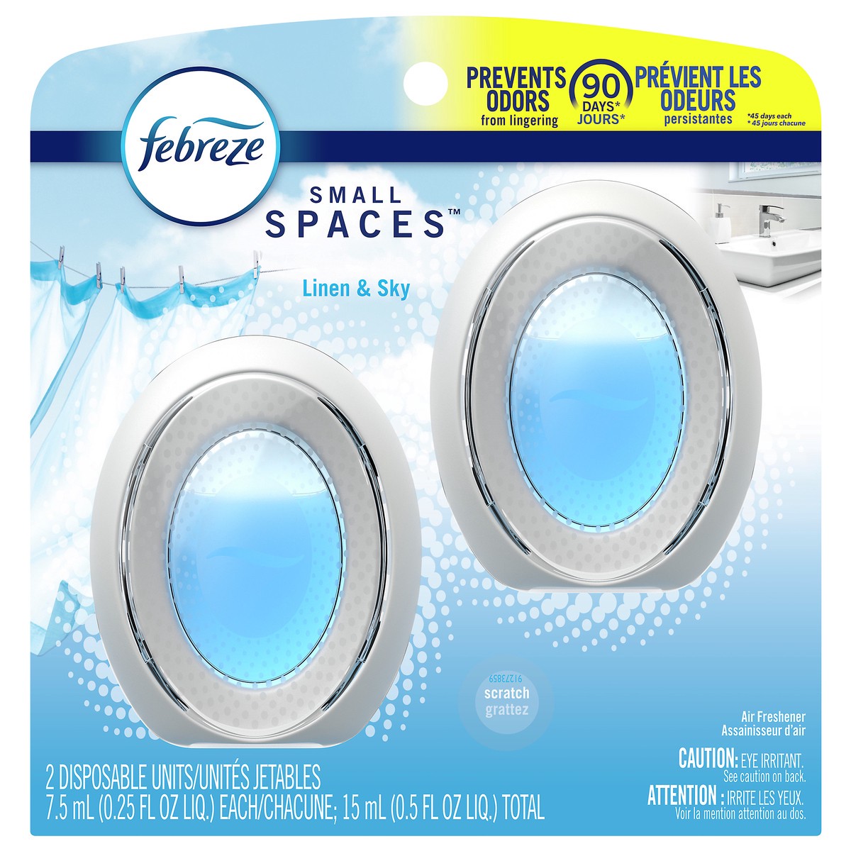 slide 1 of 5, Febreze Small Spaces Linen & Sky Air Freshener, 2 ct