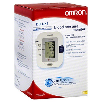 slide 1 of 1, Omron Deluxe Upper Arm Blood Pressure Monitor, 1 ct