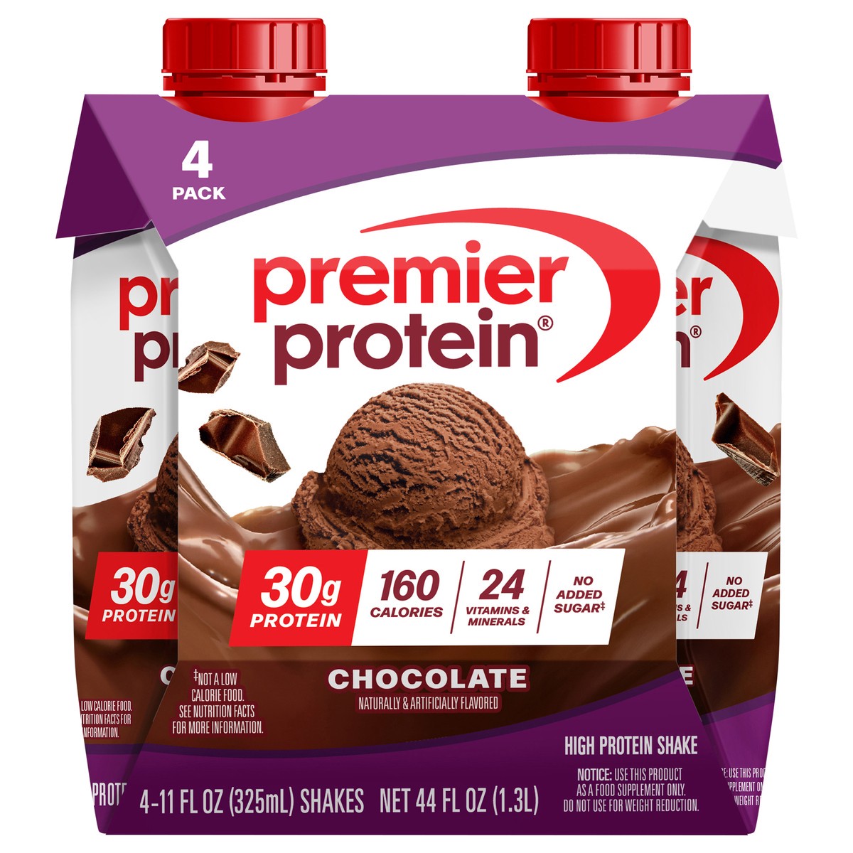 slide 1 of 8, Premier Protein Shake, Chocolate, 30g Protein, 11 Fl Oz, 4 ct, 4 ct