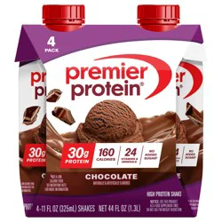 Premier Protein Chocolate High Protein Shake 4 Pack 4 - 11 fl oz Cartons