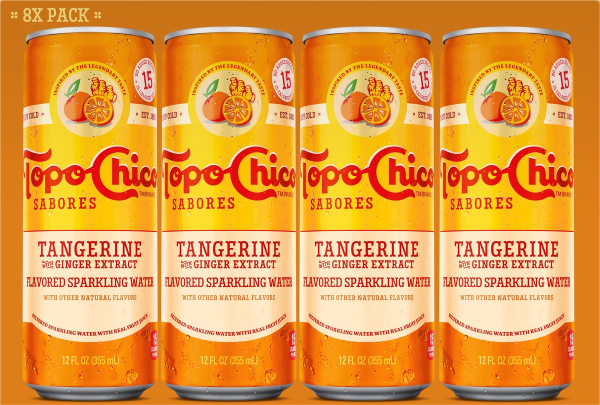 slide 3 of 11, Topo Chico Sabores Tangerine With Ginger Extract Cans- 8 ct, 8 ct; 12 oz