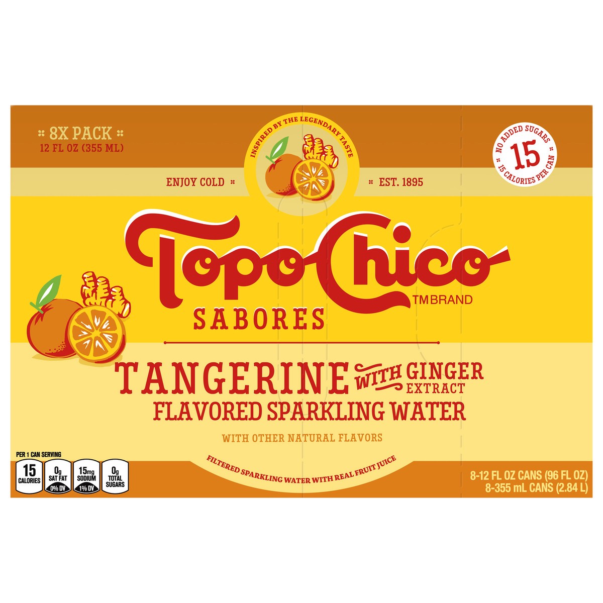 slide 11 of 11, Topo Chico Sabores Tangerine With Ginger Extract Cans- 8 ct, 8 ct; 12 oz