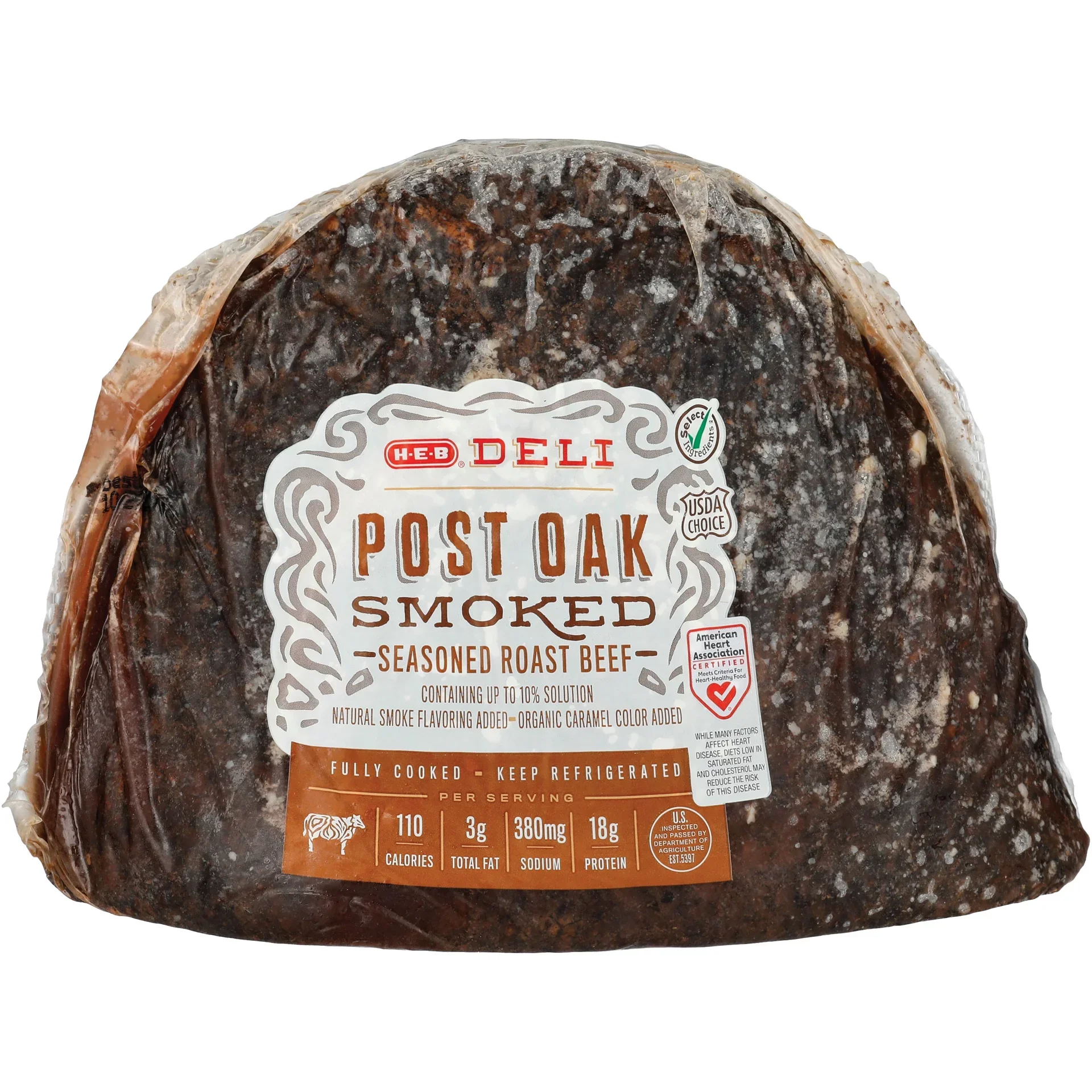 slide 1 of 1, H-E-B Deli Post Oak-Smoked Seasoned Roast Beef, Custom Sliced, per lb