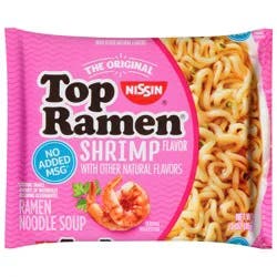 Nissin Top Ramen Shrimp Flavor Ramen Noodle Soup 3 oz