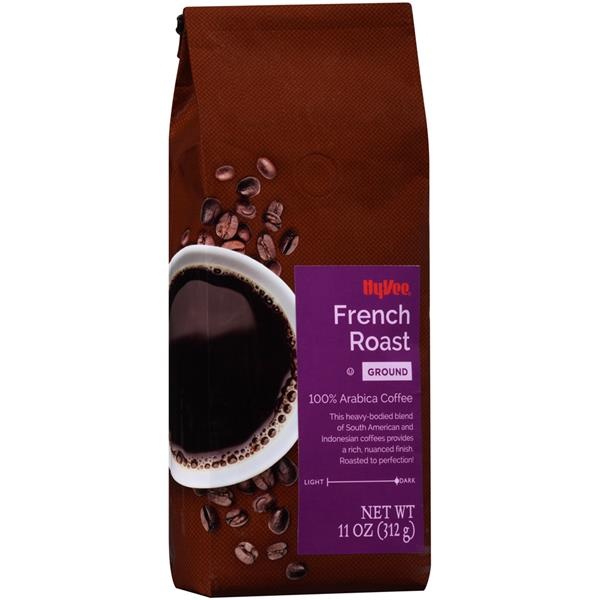 slide 1 of 1, Hy-vee Dark French Roast 100% Arabica Ground Coffee - 11 oz, 11 oz