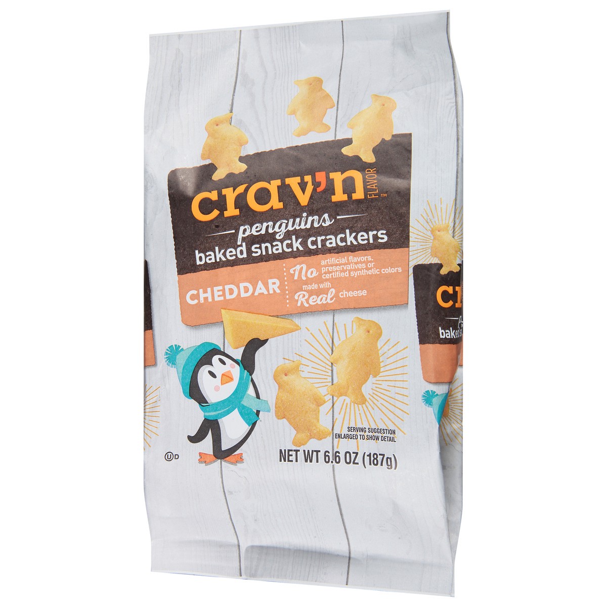 slide 2 of 13, Crav'n Flavor Penguins Baked Cheddar Snack Crackers - 6.6 oz, 6.6 oz