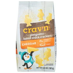 Crav'n Flavor Penguins Cheddar Baked Snack Crackers 6.6 oz
