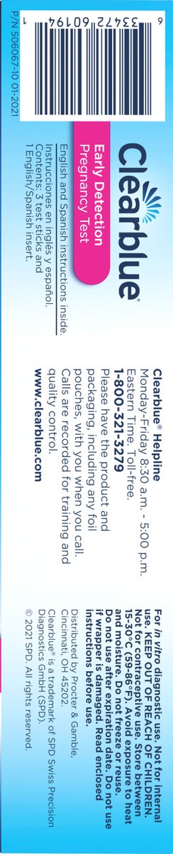 slide 2 of 9, Clearblue Early Detection Pregnancy Test, 3 count, 3 ct