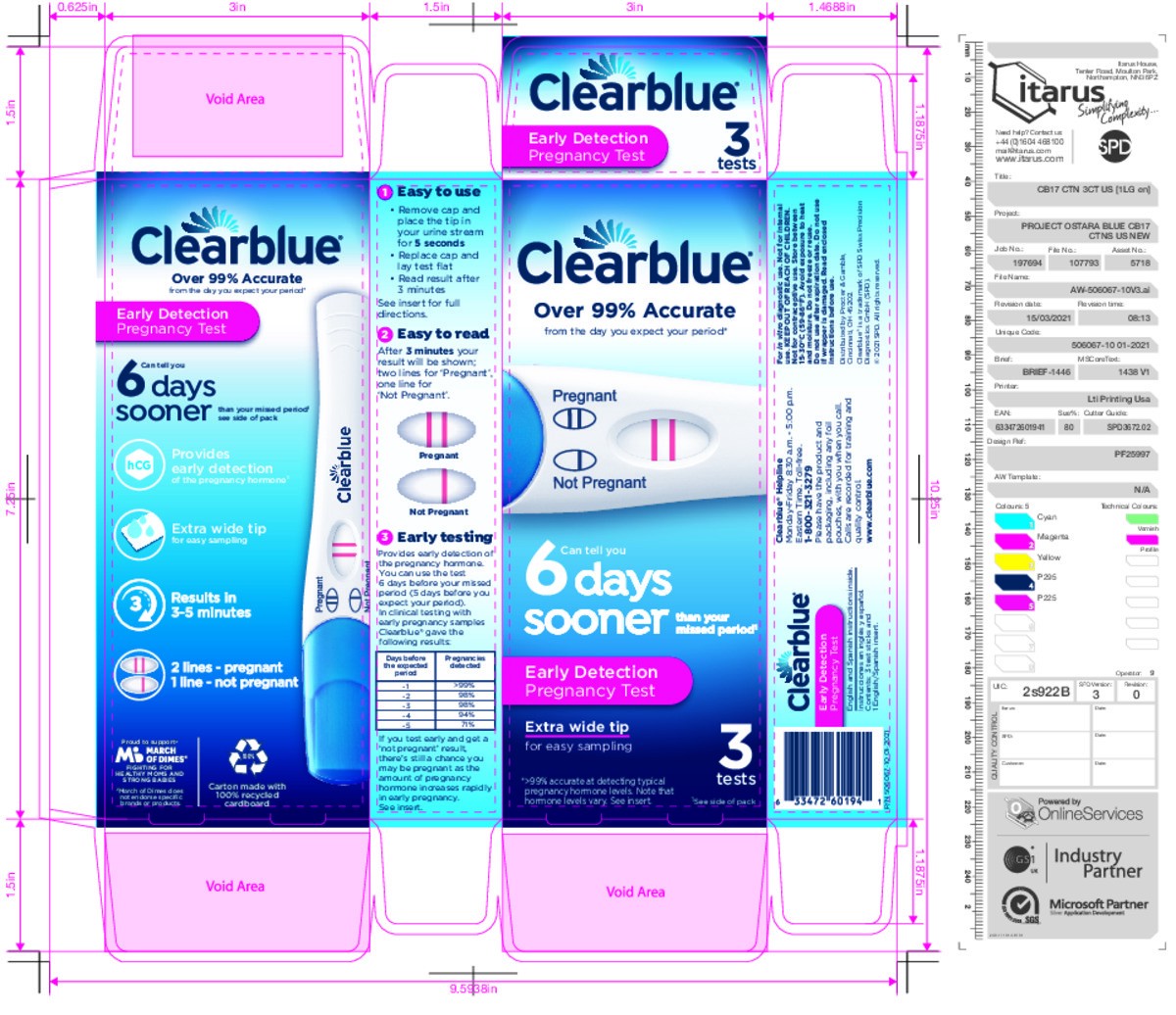 slide 9 of 9, Clearblue Early Detection Pregnancy Test, 3 count, 3 ct