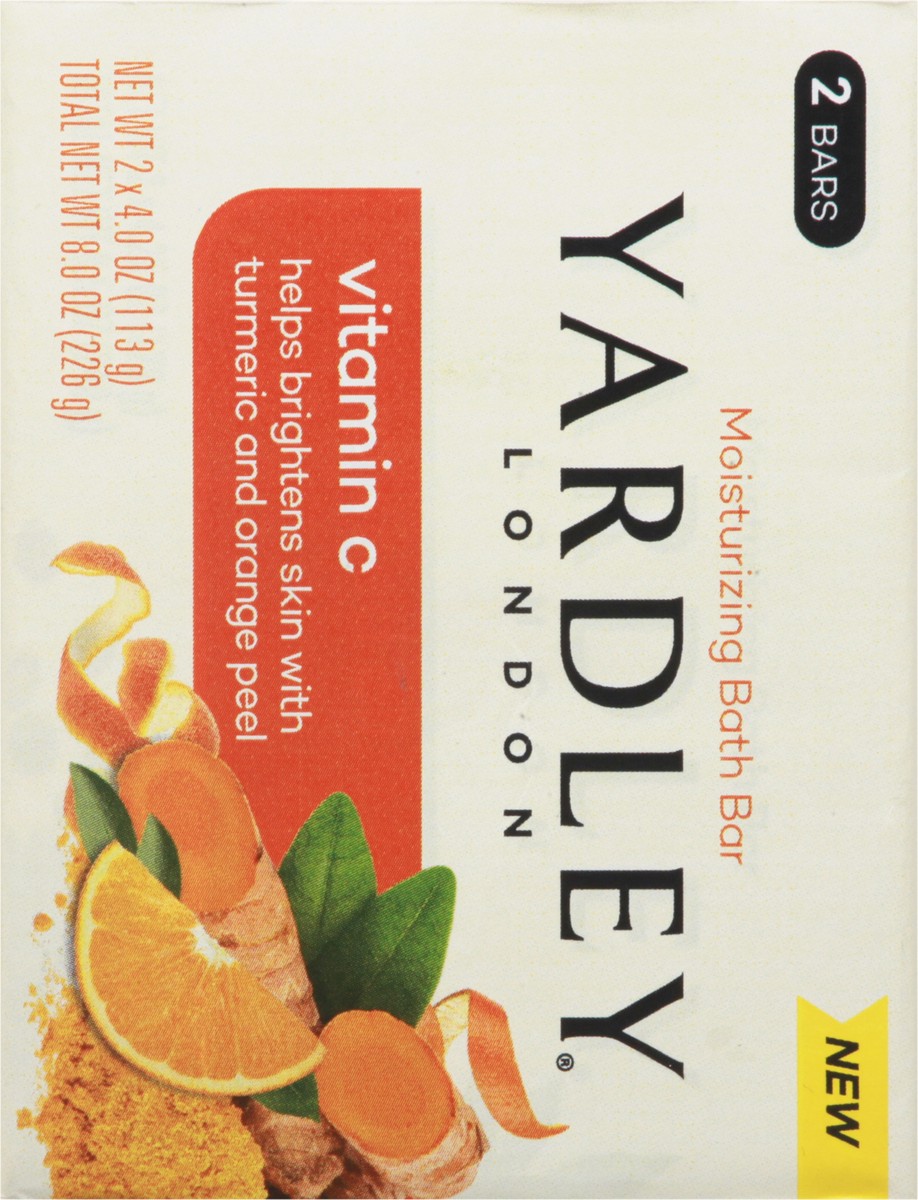 slide 11 of 14, Yardley London Nourishing Bath Soap Bar Vitamin C, Helps Brighten Skin with Turmeric & Orange Peel, 4.0 oz Bath Bar, 2 Soap Bars, 2 ct